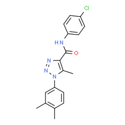 ChemSpider 2D Image | N-(4-Chlorophenyl)-1-(3,4-dimethylphenyl)-5-methyl-1H-1,2,3-triazole-4-carboxamide | C18H17ClN4O