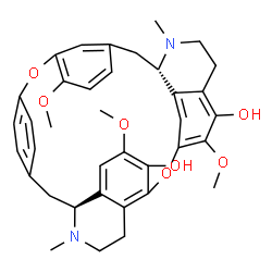 ChemSpider 2D Image | (12S,25S)-5,20,31-Trimethoxy-11,26-dimethyl-2,18-dioxa-11,26-diazaheptacyclo[23.6.2.2~14,17~.1~19,23~.0~3,8~.0~7,12~.0~29,33~]hexatriaconta-1(31),3,5,7,14,16,19(34),20,22,29,32,35-dodecaene-4,30-diol | C37H40N2O7