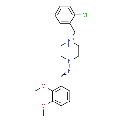 ChemSpider 2D Image | 1-(2-Chlorobenzyl)-4-[(2,3-dimethoxybenzylidene)amino]piperazin-1-ium | C20H25ClN3O2