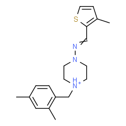 ChemSpider 2D Image | 1-(2,4-Dimethylbenzyl)-4-{[(3-methyl-2-thienyl)methylene]amino}piperazin-1-ium | C19H26N3S