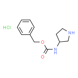 ChemSpider 2D Image | Benzyl pyrrolidin-3-ylcarbamate hydrochloride | C12H17ClN2O2
