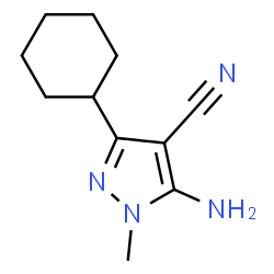 ChemSpider 2D Image | 5-Amino-3-cyclohexyl-1-methyl-1H-pyrazole-4-carbonitrile | C11H16N4