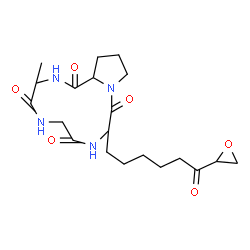 ChemSpider 2D Image | 3-Methyl-9-[6-(2-oxiranyl)-6-oxohexyl]decahydropyrrolo[1,2-a][1,4,7,10]tetraazacyclododecine-1,4,7,10-tetrone | C20H30N4O6