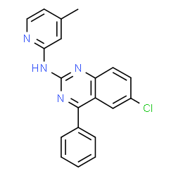 ChemSpider 2D Image | 6-Chloro-N-(4-methyl-2-pyridinyl)-4-phenyl-2-quinazolinamine | C20H15ClN4