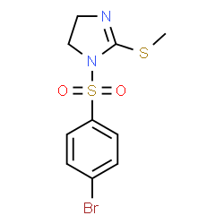 ChemSpider 2D Image | 1-[(4-Bromophenyl)sulfonyl]-2-(methylsulfanyl)-4,5-dihydro-1H-imidazole | C10H11BrN2O2S2