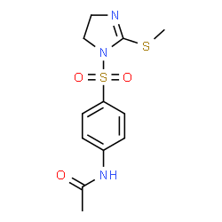 ChemSpider 2D Image | N-(4-{[2-(Methylsulfanyl)-4,5-dihydro-1H-imidazol-1-yl]sulfonyl}phenyl)acetamide | C12H15N3O3S2
