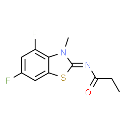 ChemSpider 2D Image | N-[(2Z)-4,6-Difluoro-3-methyl-1,3-benzothiazol-2(3H)-ylidene]propanamide | C11H10F2N2OS