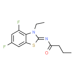 ChemSpider 2D Image | N-[(2Z)-3-Ethyl-4,6-difluoro-1,3-benzothiazol-2(3H)-ylidene]butanamide | C13H14F2N2OS