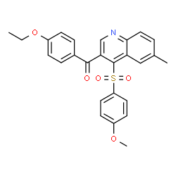 ChemSpider 2D Image | (4-Ethoxyphenyl){4-[(4-methoxyphenyl)sulfonyl]-6-methyl-3-quinolinyl}methanone | C26H23NO5S