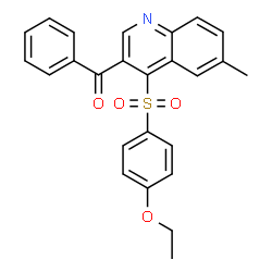 ChemSpider 2D Image | {4-[(4-Ethoxyphenyl)sulfonyl]-6-methyl-3-quinolinyl}(phenyl)methanone | C25H21NO4S