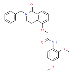 ChemSpider 2D Image | 2-[(2-Benzyl-1-oxo-1,2,3,4-tetrahydro-5-isoquinolinyl)oxy]-N-(2,4-dimethoxyphenyl)acetamide | C26H26N2O5