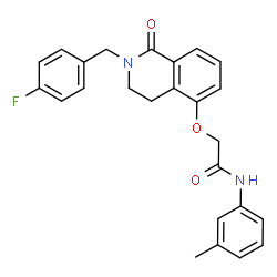 ChemSpider 2D Image | 2-{[2-(4-Fluorobenzyl)-1-oxo-1,2,3,4-tetrahydro-5-isoquinolinyl]oxy}-N-(3-methylphenyl)acetamide | C25H23FN2O3