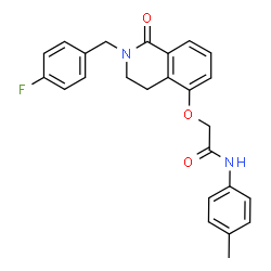 ChemSpider 2D Image | 2-{[2-(4-Fluorobenzyl)-1-oxo-1,2,3,4-tetrahydro-5-isoquinolinyl]oxy}-N-(4-methylphenyl)acetamide | C25H23FN2O3