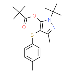 ChemSpider 2D Image | 3-Methyl-4-[(4-methylphenyl)sulfanyl]-1-(2-methyl-2-propanyl)-1H-pyrazol-5-yl pivalate | C20H28N2O2S