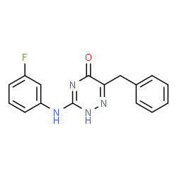 ChemSpider 2D Image | 6-Benzyl-3-[(3-fluorophenyl)amino]-1,2,4-triazin-5-ol | C16H13FN4O