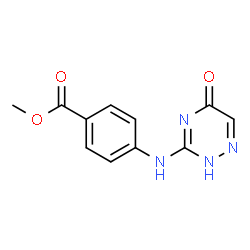 ChemSpider 2D Image | Methyl 4-[(5-oxo-2,5-dihydro-1,2,4-triazin-3-yl)amino]benzoate | C11H10N4O3