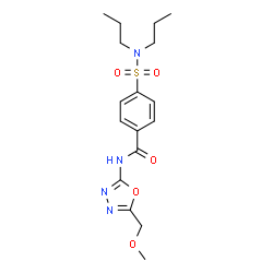 ChemSpider 2D Image | 4-(Dipropylsulfamoyl)-N-[5-(methoxymethyl)-1,3,4-oxadiazol-2-yl]benzamide | C17H24N4O5S