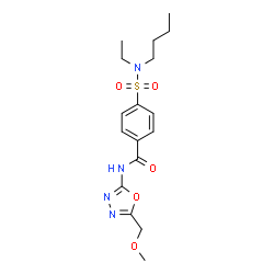 ChemSpider 2D Image | 4-[Butyl(ethyl)sulfamoyl]-N-[5-(methoxymethyl)-1,3,4-oxadiazol-2-yl]benzamide | C17H24N4O5S