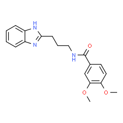 ChemSpider 2D Image | N-[3-(1H-Benzimidazol-2-yl)propyl]-3,4-dimethoxybenzamide | C19H21N3O3