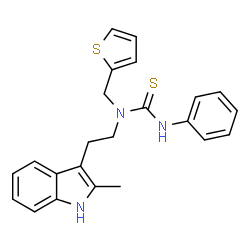 ChemSpider 2D Image | 1-[2-(2-Methyl-1H-indol-3-yl)ethyl]-3-phenyl-1-(2-thienylmethyl)thiourea | C23H23N3S2