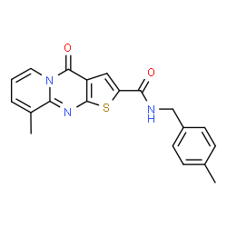 ChemSpider 2D Image | 9-Methyl-N-(4-methylbenzyl)-4-oxo-4H-pyrido[1,2-a]thieno[2,3-d]pyrimidine-2-carboxamide | C20H17N3O2S