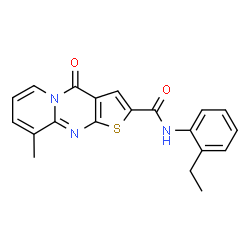 ChemSpider 2D Image | N-(2-Ethylphenyl)-9-methyl-4-oxo-4H-pyrido[1,2-a]thieno[2,3-d]pyrimidine-2-carboxamide | C20H17N3O2S