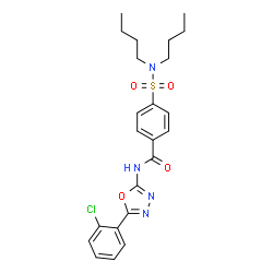 ChemSpider 2D Image | N-[5-(2-Chlorophenyl)-1,3,4-oxadiazol-2-yl]-4-(dibutylsulfamoyl)benzamide | C23H27ClN4O4S