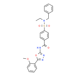 ChemSpider 2D Image | 4-[Benzyl(ethyl)sulfamoyl]-N-[5-(2-methoxyphenyl)-1,3,4-oxadiazol-2-yl]benzamide | C25H24N4O5S