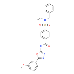 ChemSpider 2D Image | 4-[Benzyl(ethyl)sulfamoyl]-N-[5-(3-methoxyphenyl)-1,3,4-oxadiazol-2-yl]benzamide | C25H24N4O5S