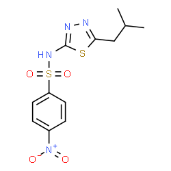 ChemSpider 2D Image | N-(5-Isobutyl-1,3,4-thiadiazol-2-yl)-4-nitrobenzenesulfonamide | C12H14N4O4S2