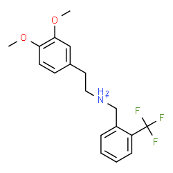 ChemSpider 2D Image | 2-(3,4-Dimethoxyphenyl)-N-[2-(trifluoromethyl)benzyl]ethanaminium | C18H21F3NO2