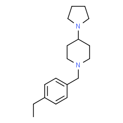 ChemSpider 2D Image | 1-(4-Ethylbenzyl)-4-(1-pyrrolidinyl)piperidine | C18H28N2