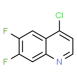 ChemSpider 2D Image | 4-CHLORO-6,7-DIFLUOROQUINOLINE | C9H4ClF2N