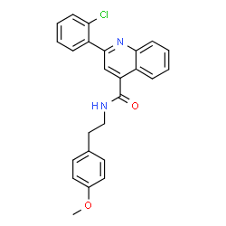 ChemSpider 2D Image | 2-(2-Chlorophenyl)-N-[2-(4-methoxyphenyl)ethyl]-4-quinolinecarboxamide | C25H21ClN2O2