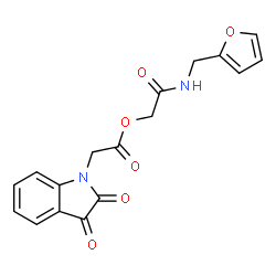 ChemSpider 2D Image | 2-[(2-Furylmethyl)amino]-2-oxoethyl (2,3-dioxo-2,3-dihydro-1H-indol-1-yl)acetate | C17H14N2O6