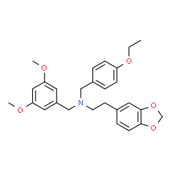 ChemSpider 2D Image | 2-(1,3-Benzodioxol-5-yl)-N-(3,5-dimethoxybenzyl)-N-(4-ethoxybenzyl)ethanamine | C27H31NO5