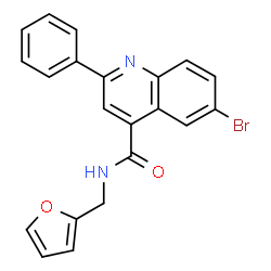ChemSpider 2D Image | 6-Bromo-N-(2-furylmethyl)-2-phenyl-4-quinolinecarboxamide | C21H15BrN2O2