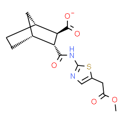 ChemSpider 2D Image | (1R,2R,3R,4R)-3-{[5-(2-Methoxy-2-oxoethyl)-1,3-thiazol-2-yl]carbamoyl}bicyclo[2.2.1]heptane-2-carboxylate | C15H17N2O5S