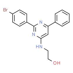 ChemSpider 2D Image | ethanol, 2-[[2-(4-bromophenyl)-6-phenyl-4-pyrimidinyl]amino]- | C18H16BrN3O