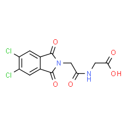 ChemSpider 2D Image | N-[(5,6-Dichloro-1,3-dioxo-1,3-dihydro-2H-isoindol-2-yl)acetyl]glycine | C12H8Cl2N2O5