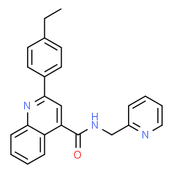 ChemSpider 2D Image | 2-(4-Ethylphenyl)-N-(2-pyridinylmethyl)-4-quinolinecarboxamide | C24H21N3O