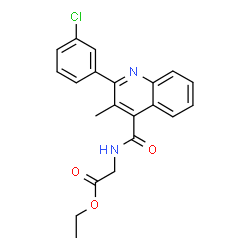 ChemSpider 2D Image | Ethyl N-{[2-(3-chlorophenyl)-3-methyl-4-quinolinyl]carbonyl}glycinate | C21H19ClN2O3