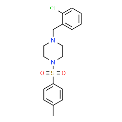 ChemSpider 2D Image | 1-(2-Chlorobenzyl)-4-[(4-methylphenyl)sulfonyl]piperazine | C18H21ClN2O2S