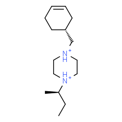 ChemSpider 2D Image | 1-[(2R)-2-Butanyl]-4-[(1R)-3-cyclohexen-1-ylmethyl]piperazinediium | C15H30N2