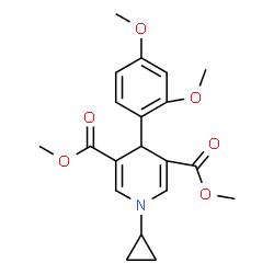 ChemSpider 2D Image | Dimethyl 1-cyclopropyl-4-(2,4-dimethoxyphenyl)-1,4-dihydro-3,5-pyridinedicarboxylate | C20H23NO6