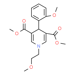 ChemSpider 2D Image | Dimethyl 1-(2-methoxyethyl)-4-(2-methoxyphenyl)-1,4-dihydro-3,5-pyridinedicarboxylate | C19H23NO6
