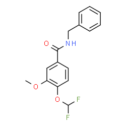 ChemSpider 2D Image | N-Benzyl-4-(difluoromethoxy)-3-methoxybenzamide | C16H15F2NO3
