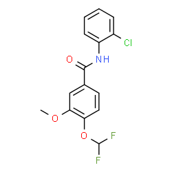 ChemSpider 2D Image | N-(2-Chlorophenyl)-4-(difluoromethoxy)-3-methoxybenzamide | C15H12ClF2NO3