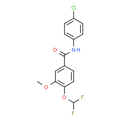 ChemSpider 2D Image | N-(4-Chlorophenyl)-4-(difluoromethoxy)-3-methoxybenzamide | C15H12ClF2NO3
