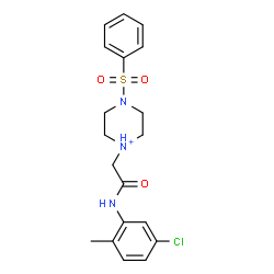 ChemSpider 2D Image | 1-{2-[(5-Chloro-2-methylphenyl)amino]-2-oxoethyl}-4-(phenylsulfonyl)piperazin-1-ium | C19H23ClN3O3S